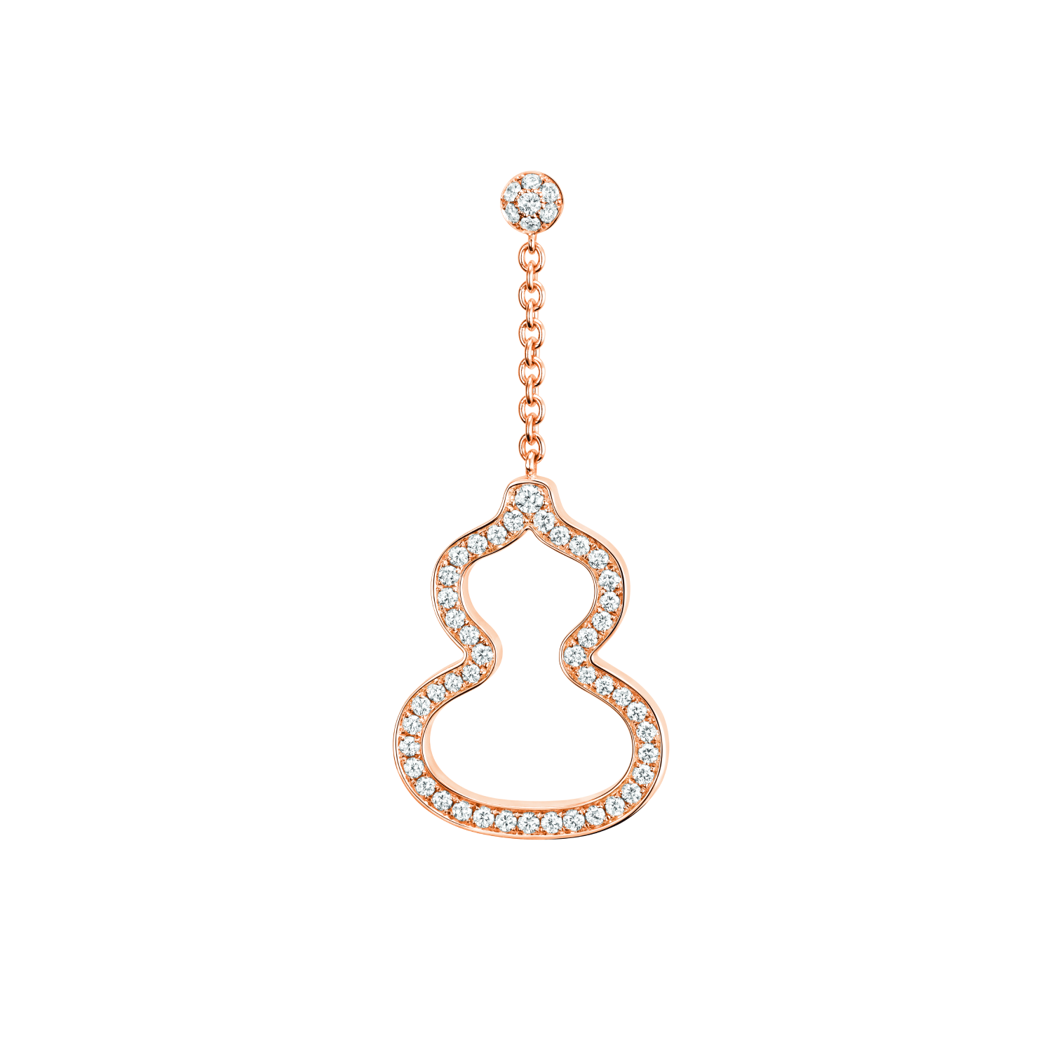 Wulu earring in 18K rose gold with diamonds