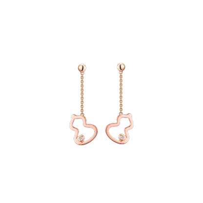 Petite Wulu earrings in 18K rose gold with diamonds