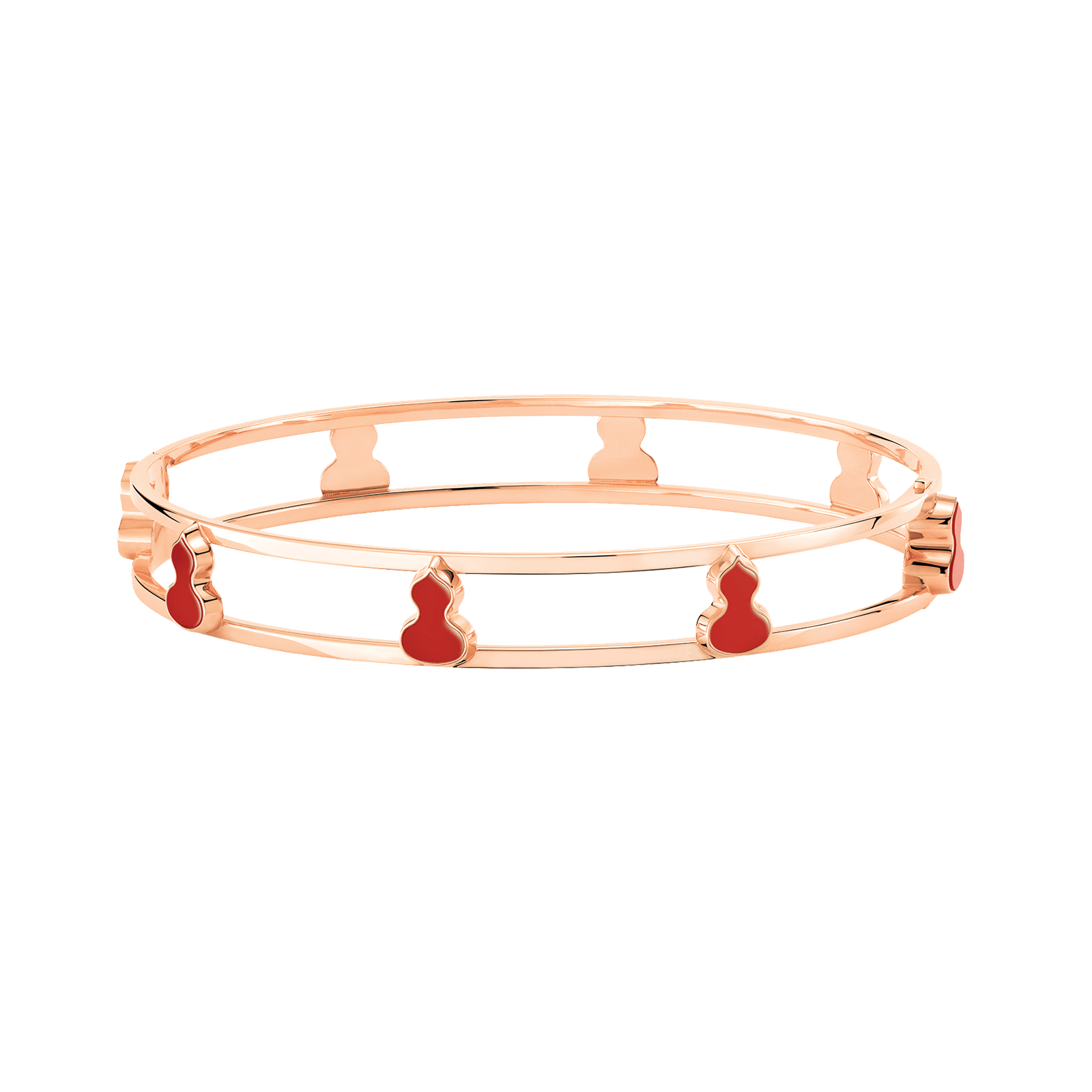Wulu bangle in 18K rose gold with red agate