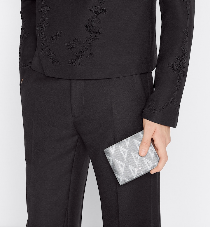 Bifold Wallet Gray CD Diamond Canvas