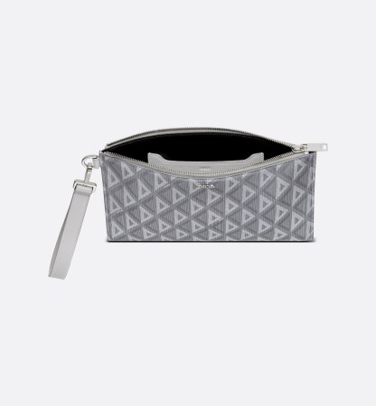 A5 Pouch Gray Diamond Canvas