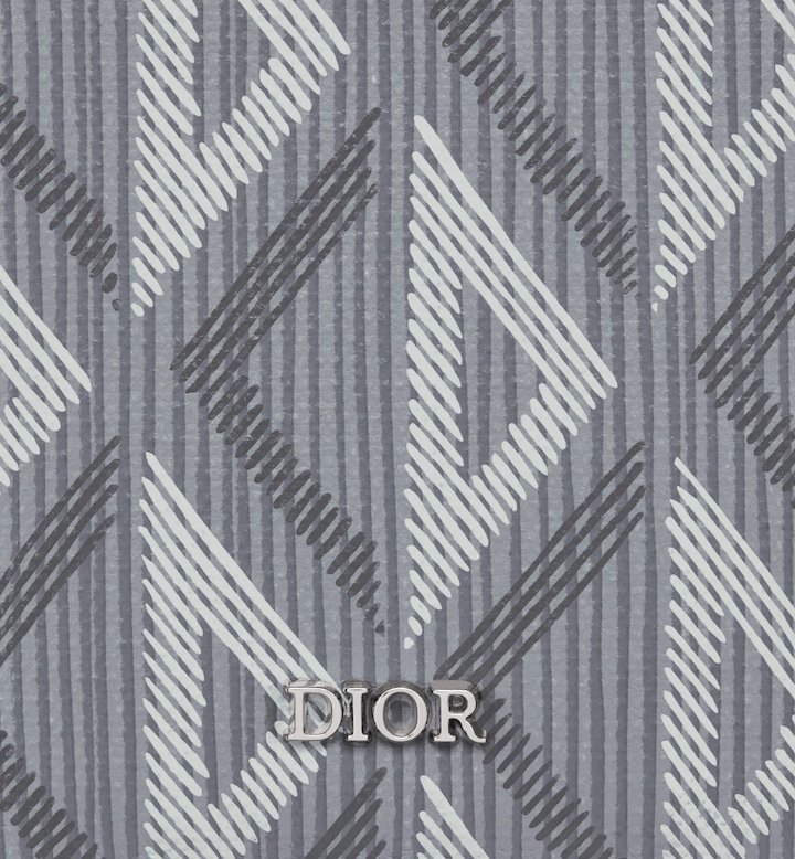 Vertical Bifold Card Holder Gray CD Diamond Canvas