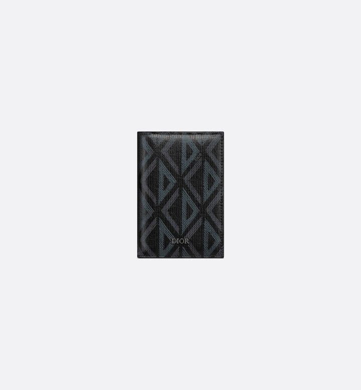 Vertical Bifold Card Holder  Black CD Diamond Canvas