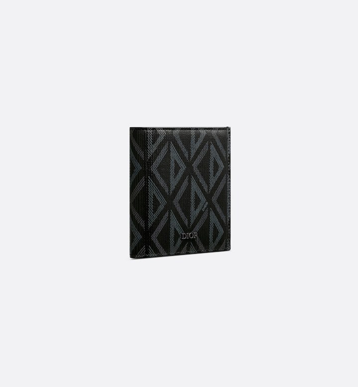 Vertical Bifold Wallet  Black CD Diamond Canvas