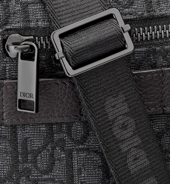 Mini Safari Bag with Strap Black Oblique Jacquard