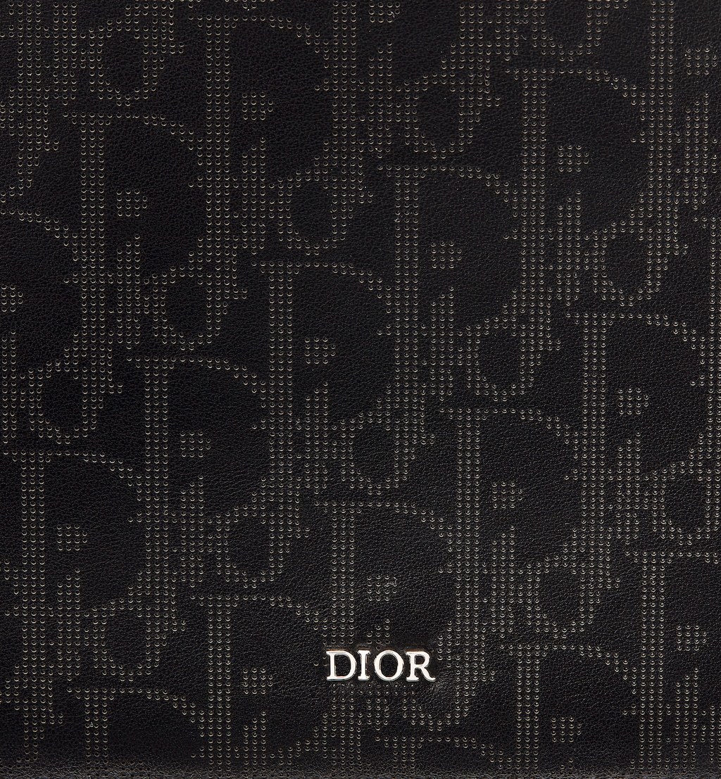 A5 Pouch Black Oblique Galaxy Leather