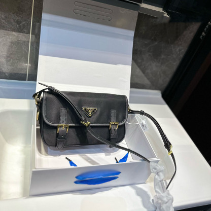 Saffiano Trimmed Tessuto Bandoliera Bag