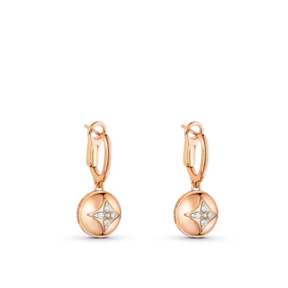 Color Blossom Earrings, Pink Gold, White Gold And Diamonds