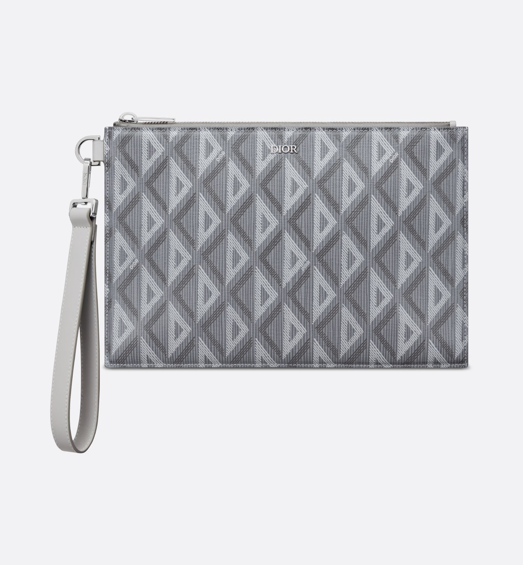 A5 Pouch Gray Diamond Canvas