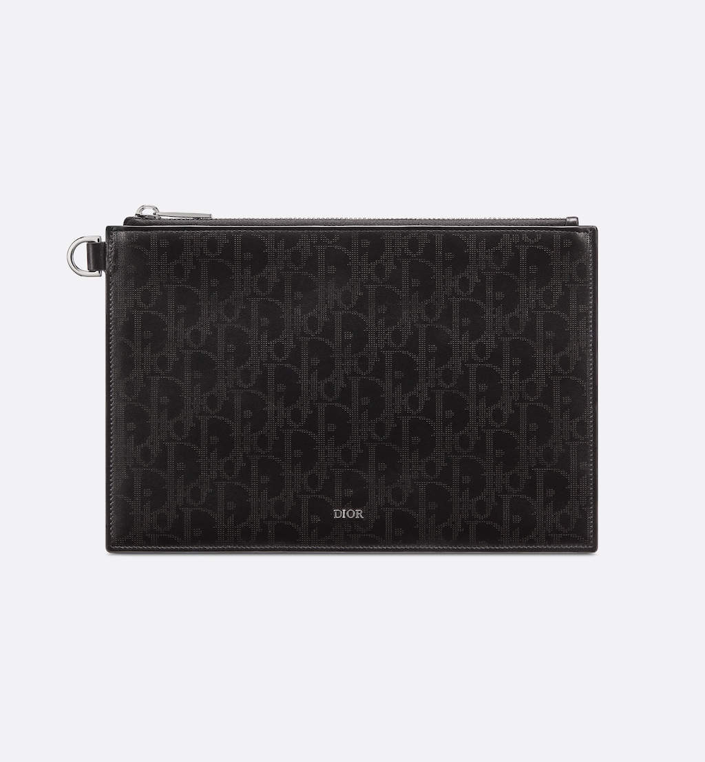 A5 Pouch Black Oblique Galaxy Leather