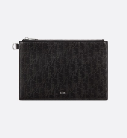 A5 Pouch Black Oblique Galaxy Leather