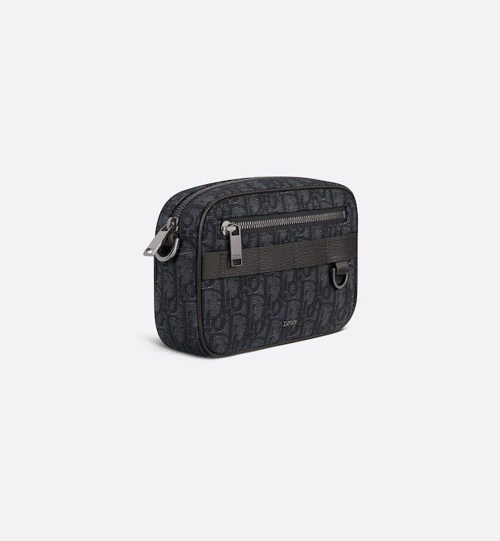 Mini Safari Bag with Strap Black Oblique Jacquard