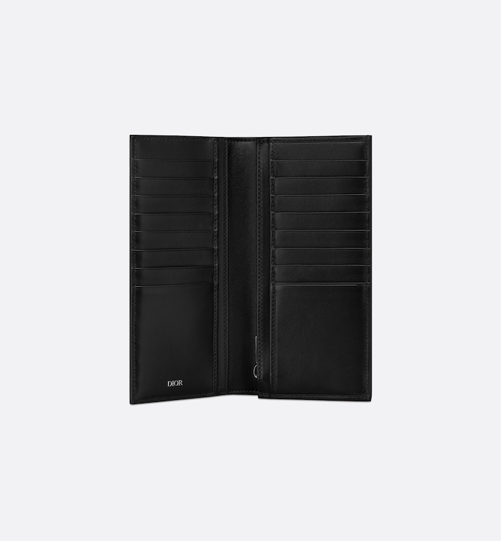 Vertical Bifold Wallet  Black CD Diamond Canvas