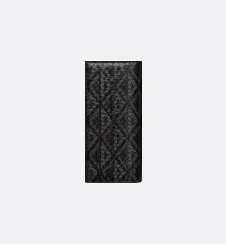 Vertical Bifold Wallet  Black CD Diamond Canvas