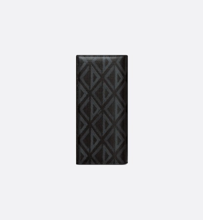 Vertical Bifold Wallet  Black CD Diamond Canvas