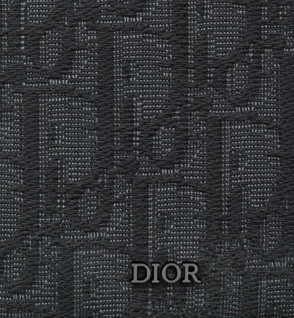 Vertical Long Wallet Black Oblique Jacquard