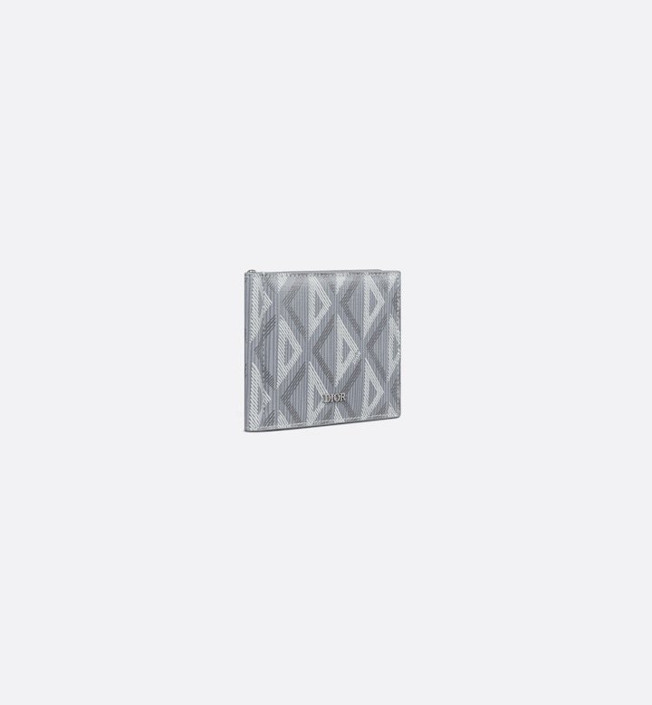 Wallet with Bill Clip Gray CD Diamond Canvas
