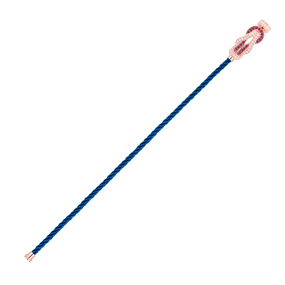 CHANCE INFINIE BRACELET 18K PINK GOLD DIAMANTS AND RUBIES MEDIUM MODEL