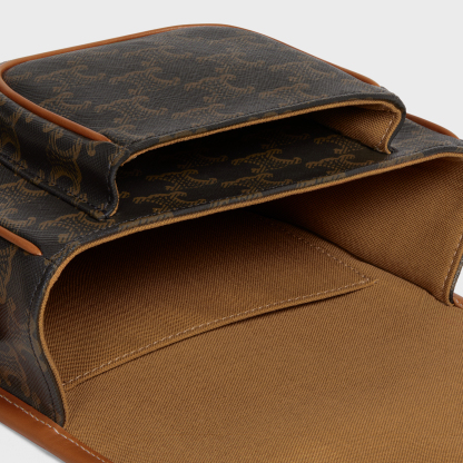 Medium Folco bag in Triomphe Canvas and calfskin