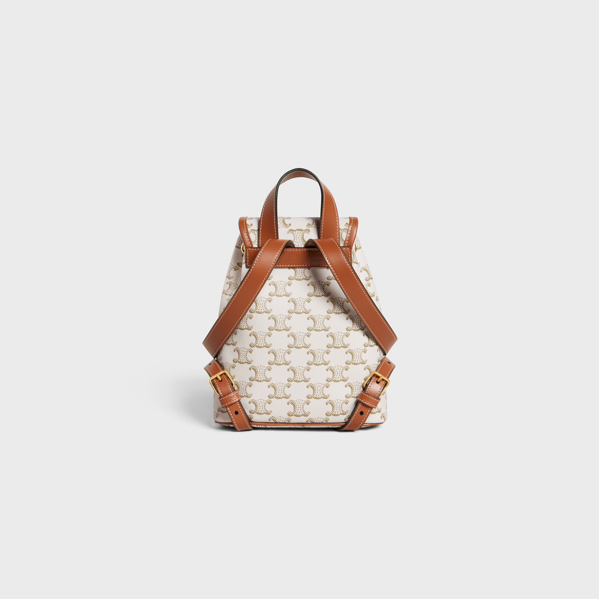 MINI BACKPACK FOLCO in Triomphe Canvas and calfskin