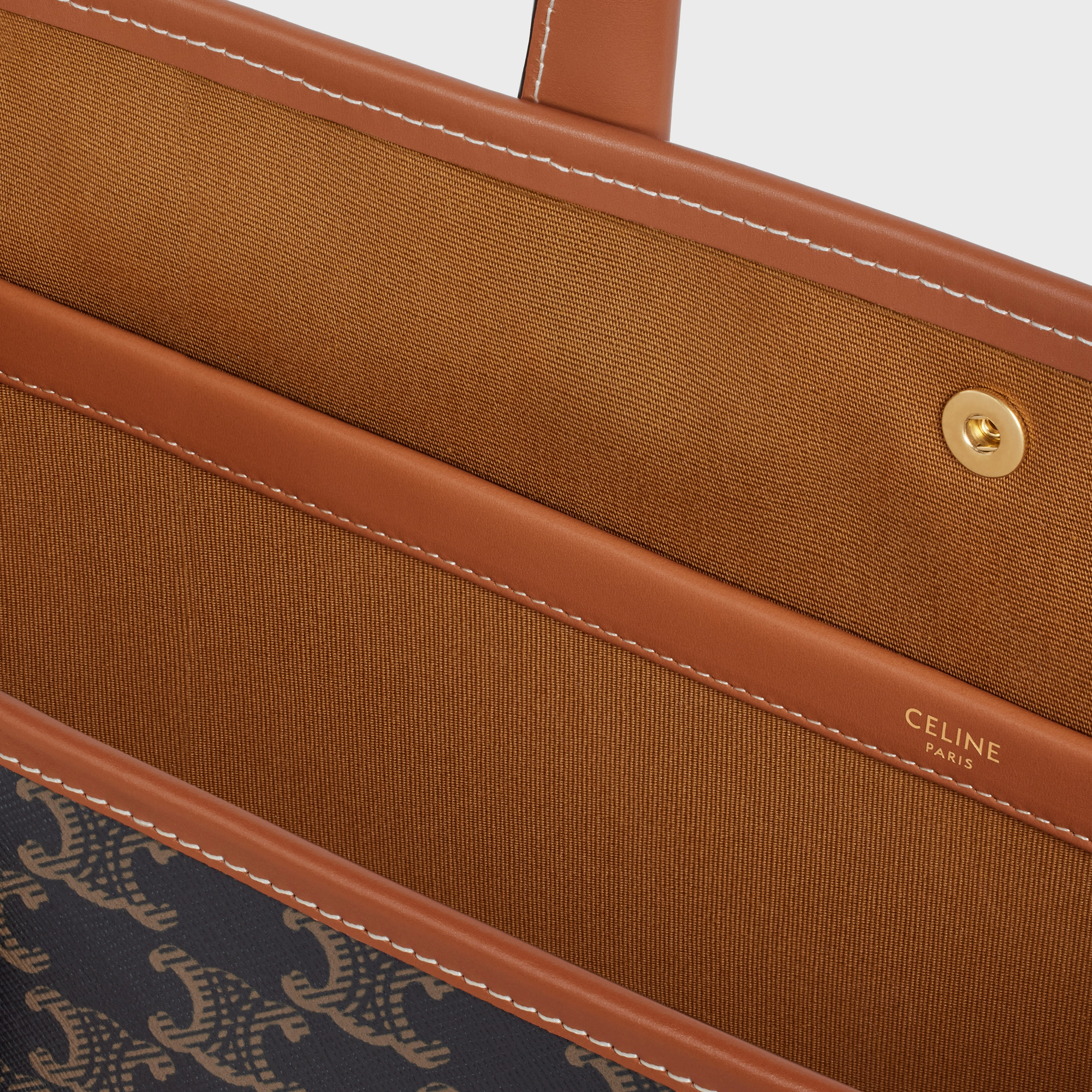 MINI HORIZONTAL CABAS IN TRIOMPHE CANVAS AND CALFSKIN