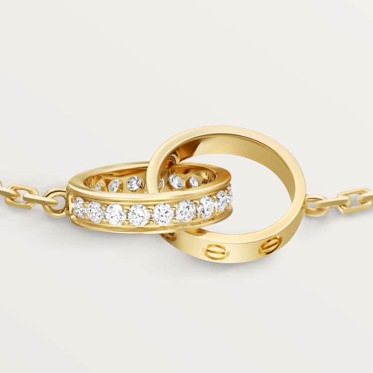 LOVE bracelet, half-paved with diamonds 18K yellow gold