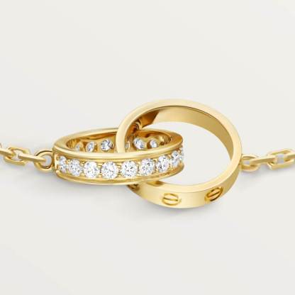 LOVE bracelet, half-paved with diamonds 18K yellow gold