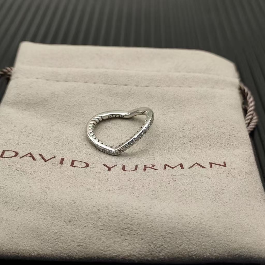 Cable Collectibles® Heart Stack Ring Sterling Silver with Pavé Diamonds