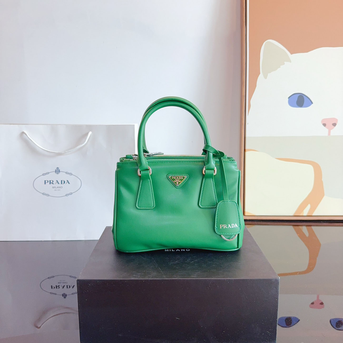 Galleria small Saffiano patent leather bag