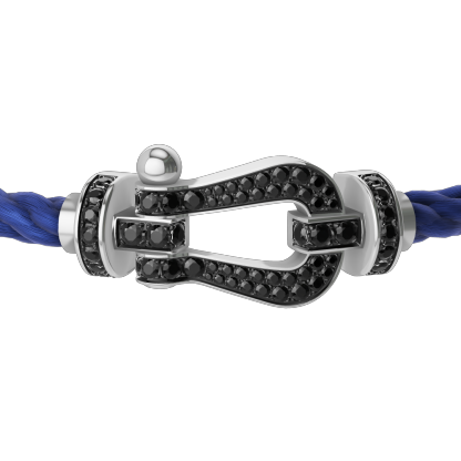 FORCE 10 BRACELET 18K WHITE GOLD AND BLACK DIAMONDS LARGE MODEL