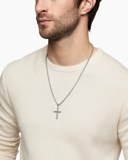 Cable Cross Pendant Sterling Silver