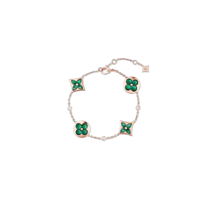 Color Blossom Bb Multi-Motif Bracelet, Pink Gold, Malachite And Diamonds
