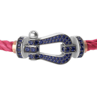 FORCE 10 BRACELET 18K WHITE GOLD AND BLUE SAPPHIRES LARGE MODEL