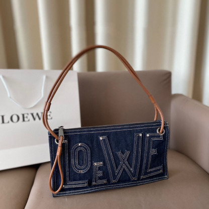 Big Logo Denim Shoulder Bag