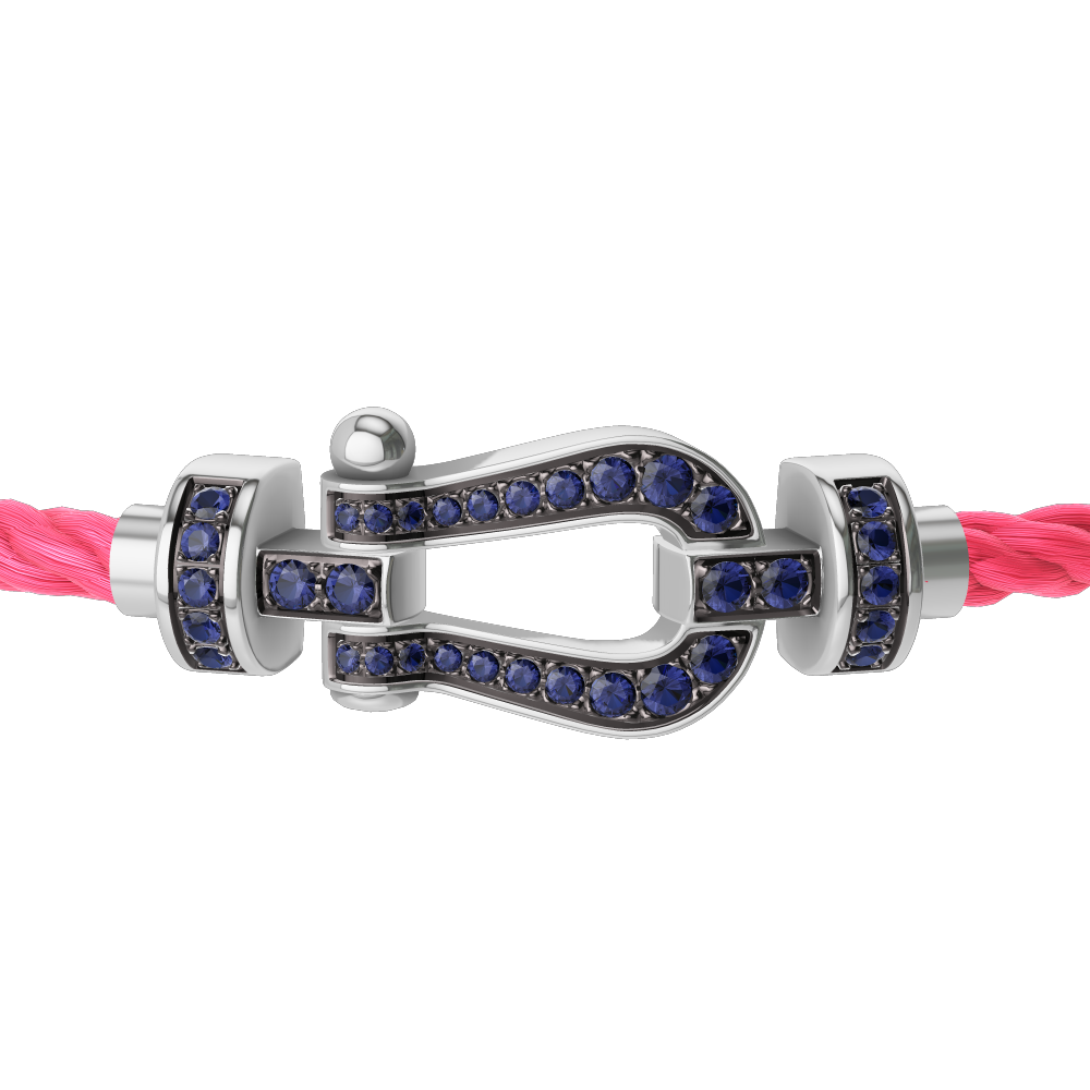 FORCE 10 BRACELET 18K WHITE GOLD AND BLUE SAPPHIRES MEDIUM MODEL