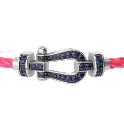 FORCE 10 BRACELET 18K WHITE GOLD AND BLUE SAPPHIRES MEDIUM MODEL