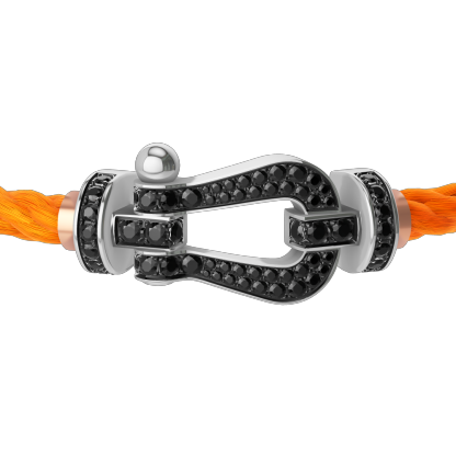 FORCE 10 BRACELET 18K WHITE GOLD AND BLACK DIAMONDS LARGE MODEL