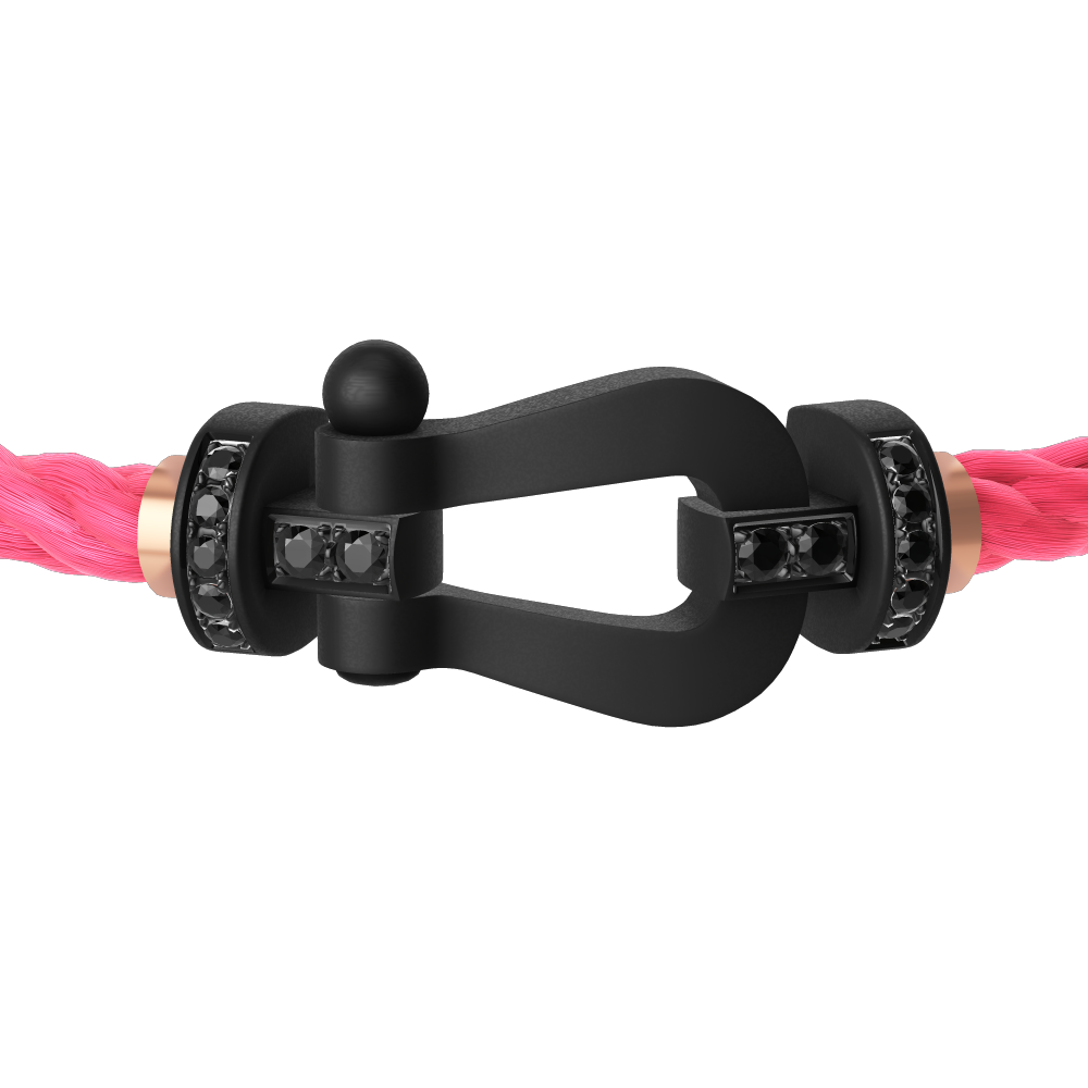 FORCE 10 BRACELET BLACK TITANIUM AND BLACK DIAMONDS LARGE MODEL