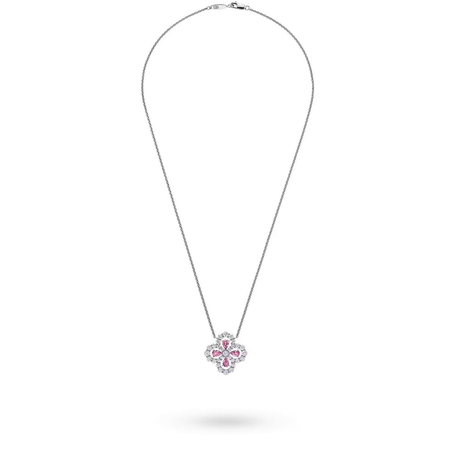 Diamond Loop Full Motif Pink Sapphire and Diamond Pendant