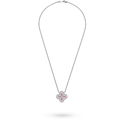 Diamond Loop Full Motif Pink Sapphire and Diamond Pendant