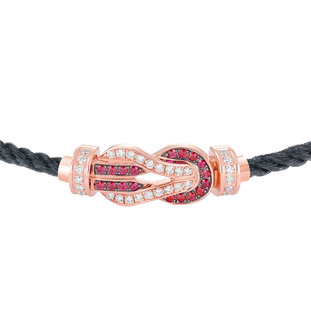 CHANCE INFINIE BRACELET 18K PINK GOLD DIAMANTS AND RUBIES MEDIUM MODEL