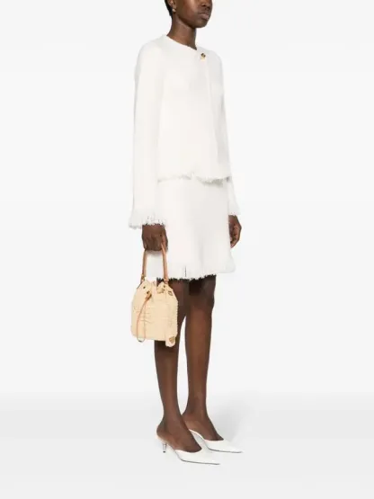 Crochet and Leather Mini-Bucket Bag