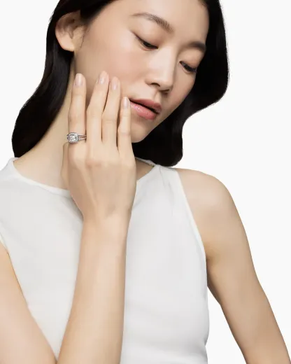 Petite Albion® Ring Sterling Silver with White Topaz and Diamonds