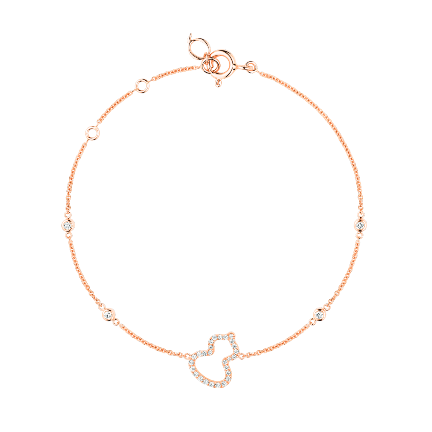 Petite Wulu bracelet in 18K rose gold with diamonds