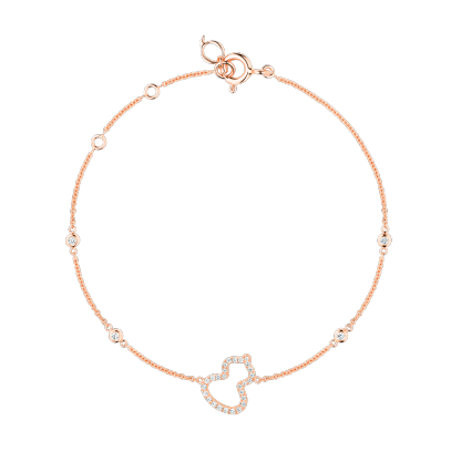 Petite Wulu bracelet in 18K rose gold with diamonds