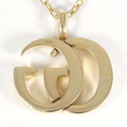 Double G K18YG Necklace Total Weight Approx. 16.4g 63cm Jewelry