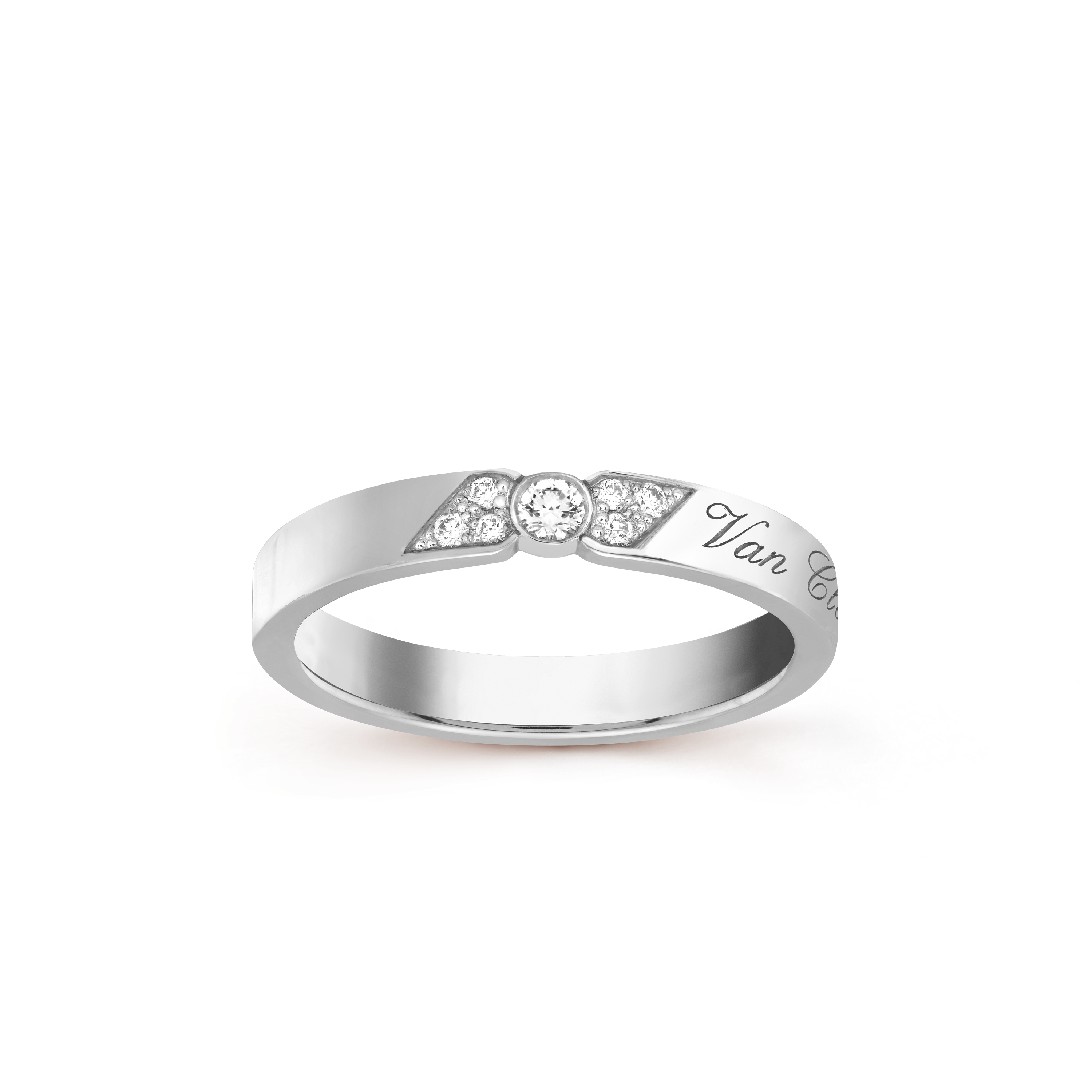 Toujours Signature Etoiles wedding band, 3 mm Platinum, Diamond