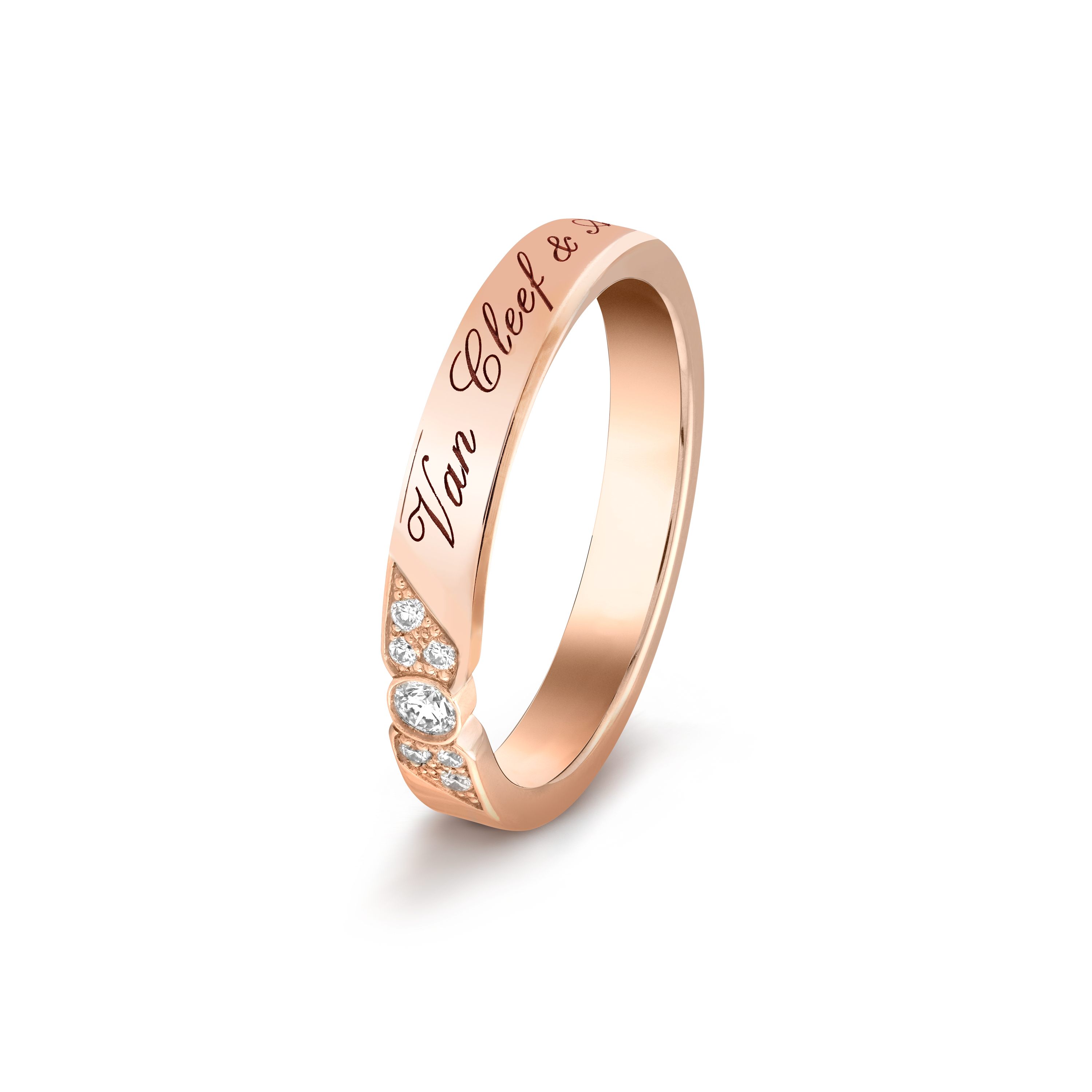 Toujours Signature Etoiles wedding band, 3 mm 18K rose gold, Diamond