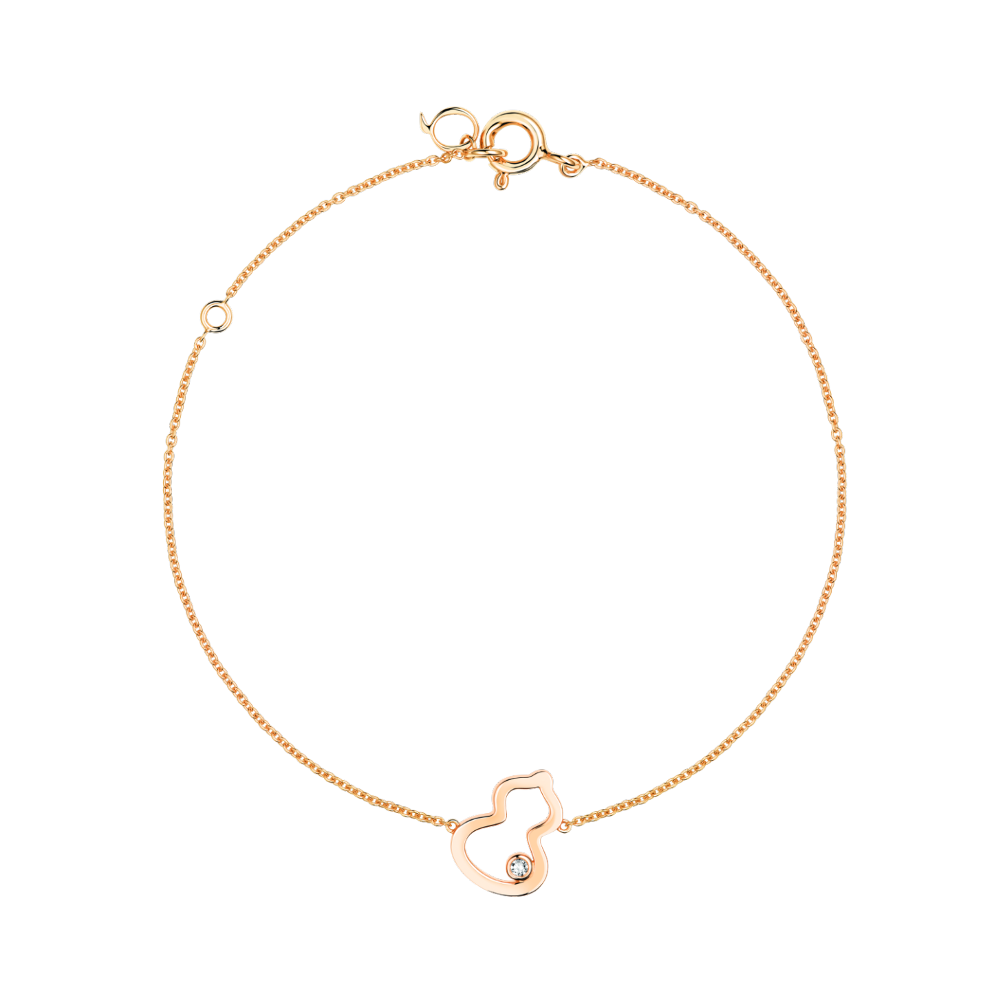 Petite Wulu bracelet in 18K rose gold with a diamond