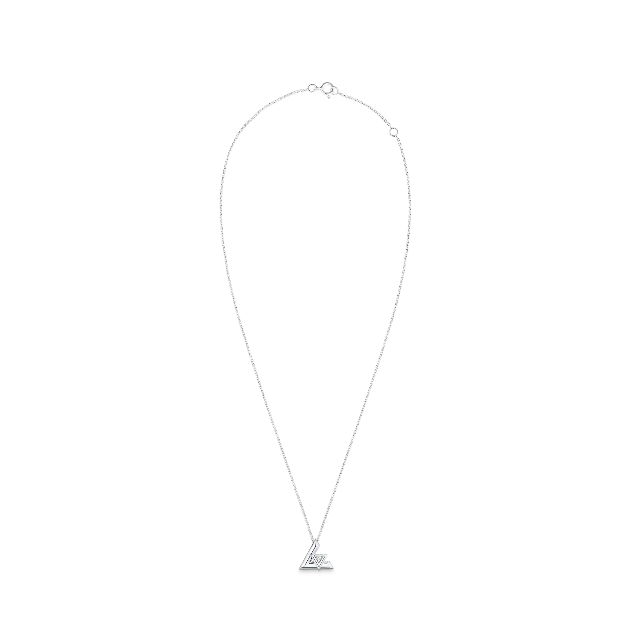 Volt One Small Pendant, White Gold And Diamond